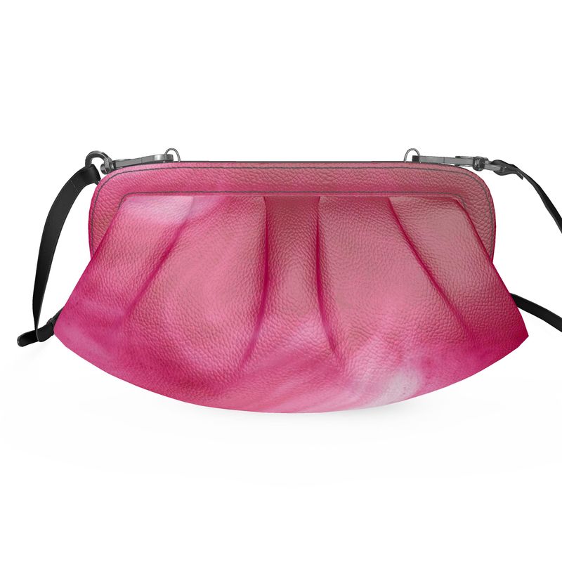 Hot Pink Abstract Pleated Clutch
