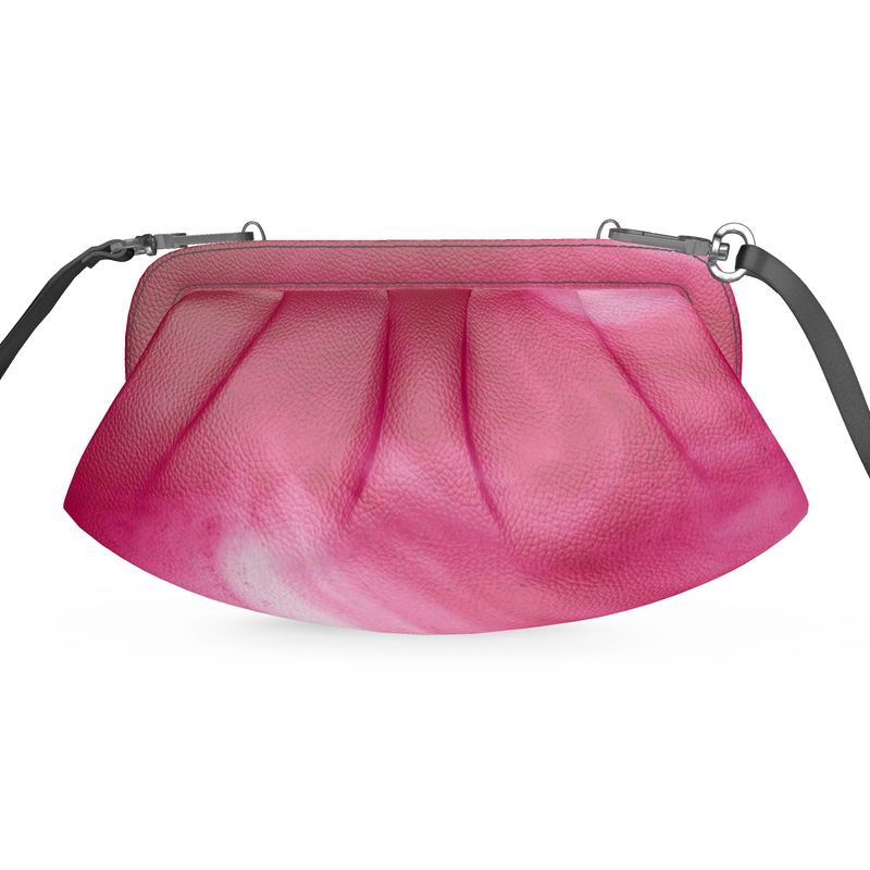 Hot Pink Abstract Pleated Clutch