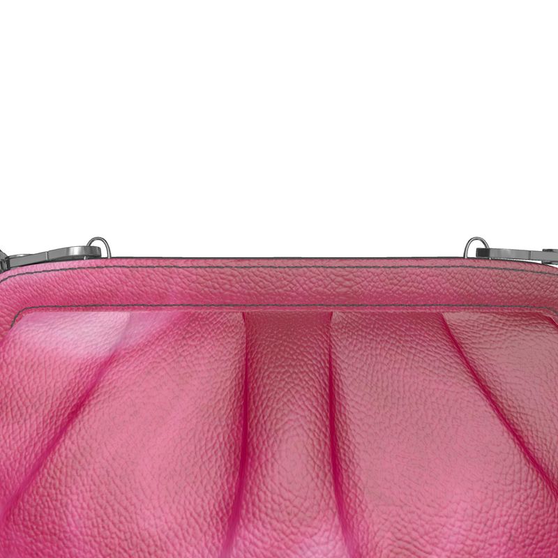 Hot Pink Abstract Pleated Clutch
