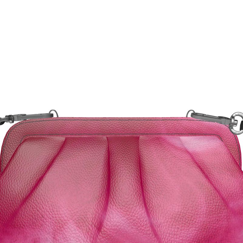 Hot Pink Abstract Pleated Clutch
