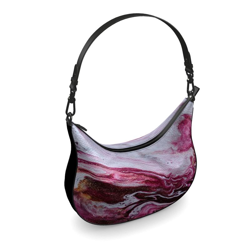 Raspberry Cream Curve Shoulder Bag