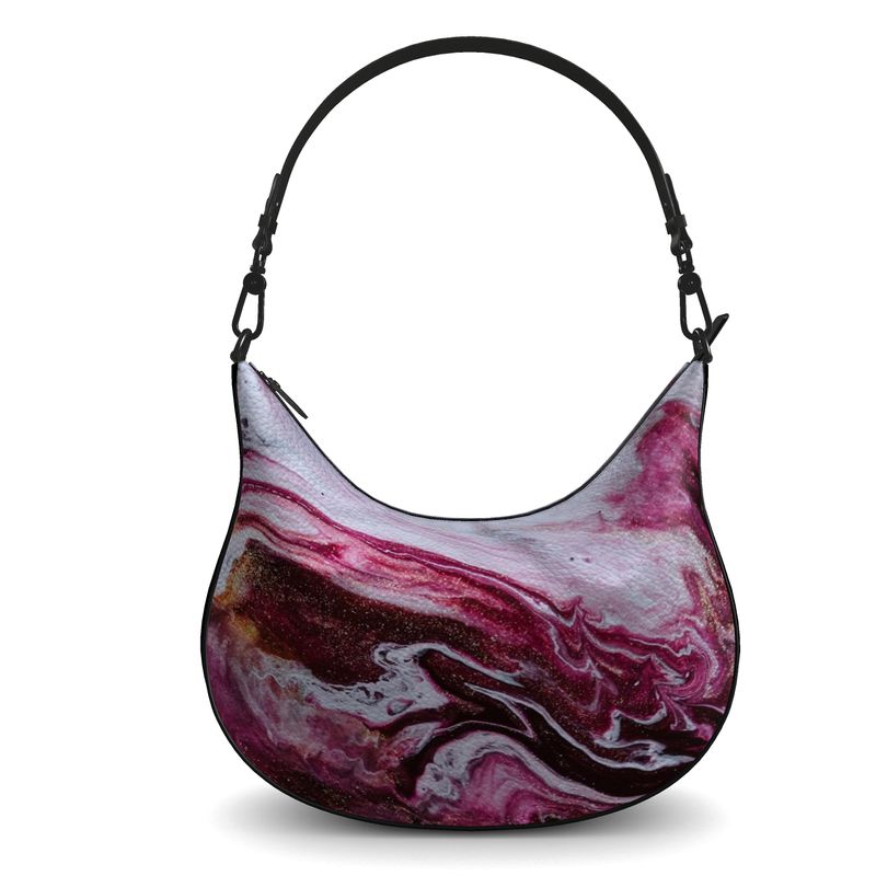 Raspberry Cream Curve Shoulder Bag