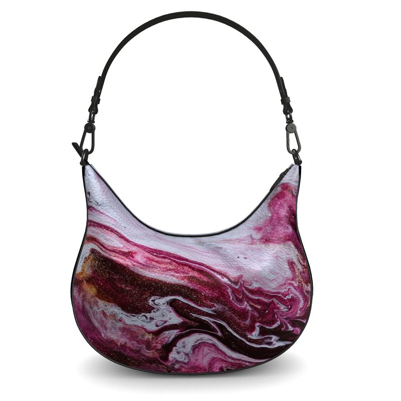 Raspberry Cream Curve Shoulder Bag
