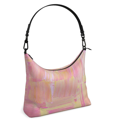 Pastel Pink Square Hobo Bag